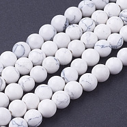 Synthetic Howlite Beads Strands, Round, 6mm, Hole: 1mm, about 63pcs/strand, 15.7 inch(X-G-E110-6mm-5)
