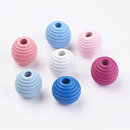 Natural Wood Beehive European Beads, Dyed, Round, Mixed Color, 19~20x19mm, Hole: 5mm(X-WOOD-Q030-54)