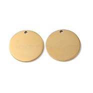 304 Stainless Steel Pendants, Stamping Blank Tag, Flat Round Charm, Real 18K Gold Plated, 22x1.3mm, Hole: 1.6mm(STAS-Q308-09Q-G)