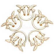 Iron Belts Buckle, for Belt Bags DIY Accessories, Flat Round with Birds, Light Gold, 6x7.8x1.4cm(FIND-WH0203-38)