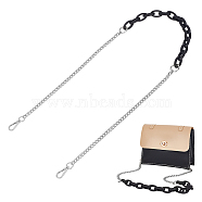 Acrylic & Iron Chain Bag Straps, with Alloy Swivel Clasps, Platinum, 119.1cm(FIND-WH0111-378P)