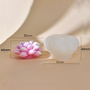 Embossed Pillar DIY Candle Silicone Molds, for Candle Making, Food Grade Silicone, Flower, White, 9.1x4.9cm(PW-WG73773-02)