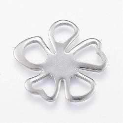 304 Stainless Steel Chandelier Components, Flower, Stainless Steel Color, 26x24.5x1.5mm(STAS-P125-05P)