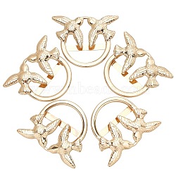 Iron Belts Buckle, for Belt Bags DIY Accessories, Flat Round with Birds, Light Gold, 6x7.8x1.4cm(FIND-WH0203-38)