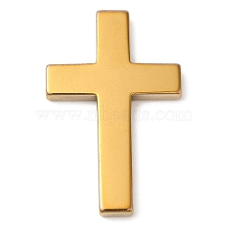 Electroplated Synthetic Non-magnetic Hematite Cabochons, Religion Cross, Golden Plated, 50x32x4.5mm(G-E597-08C)