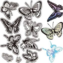 Plastic Stamps, for DIY Scrapbooking, Photo Album Decorative, Cards Making, Stamp Sheets, Butterfly, 160x110mm(DIY-WH20018-0036)