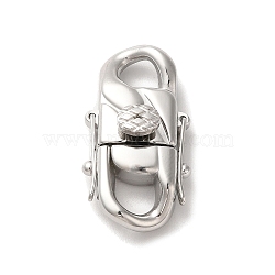 316 Surgical Stainless Steel Twister Clasps, Stainless Steel Color, 29.5x16x9mm, Hole: 6x5.5mm and 6x5mm(STAS-M313-01P-04)