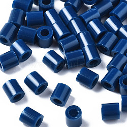 PE Fuse Beads, DIY Melty Beads, Tube, Dark Blue, 5x5mm, Hole: 3mm, about 8000pcs/500g(DIY-R013-A32)