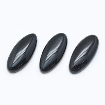 Natural Obsidian Cabochons, Horse Eye, 27x12x5mm