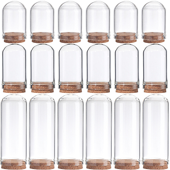 12Pcs 3 Styles Glass Dome Cloche Cover, Bell Jar, with Cork Base, For Doll House Container, Dried Flower Display Decoration, Clear, 36.5~71.5x22~28mm, 4pcs/style