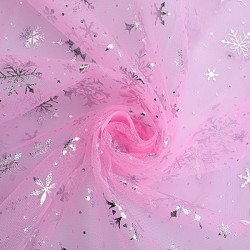 Polyester Fabric for Children Photography Props, Clothing Accessories, Snowflake, Pink, 1600mm