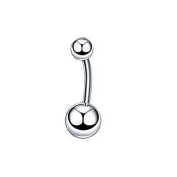 304 Stainless Steel 15 Gauge Round Belly Button Rings, Piercing Navel Rings, Curved Barbell Body Jewelry for Women, Stainless Steel Color, 10mm, Pin: 1.6mm