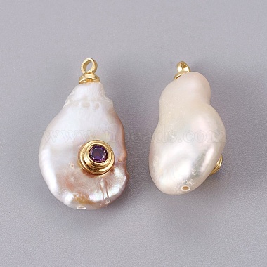 Natural Cultured Freshwater Pearl Pendants(PEAR-F008-31G-07)-2