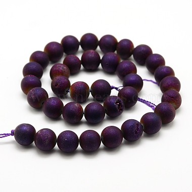 Electroplated Natural Agate Round Bead Strands(G-M171-10mm-08)-2