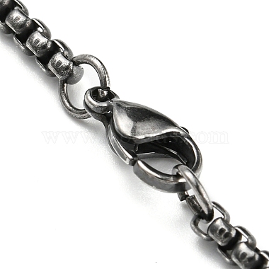 304 Stainless Steel Box Chain Necklace(NJEW-D046-02B)-3