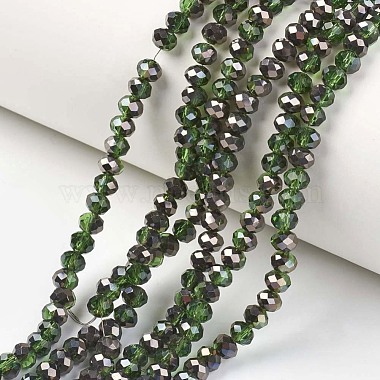 6mm Green Rondelle Glass Beads