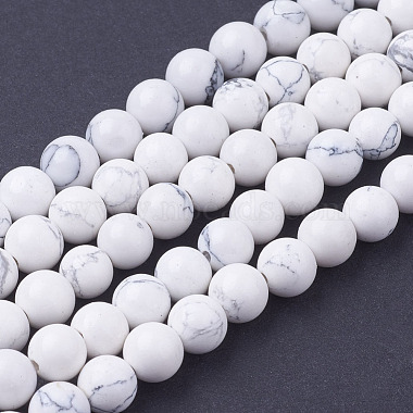 6mm White Round Howlite Beads