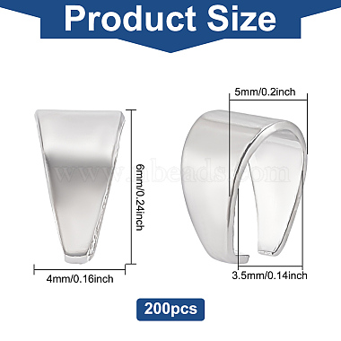 Benecreat 200Stk. rhodinierte Sterlingsilber-Schnappbügel(STER-BC0001-63)-2