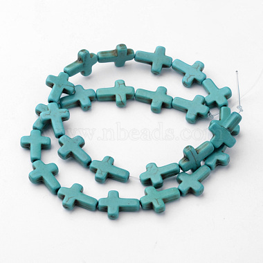 Chapelets de perles en turquoise synthétique(X-TURQ-G112-12x16mm-01)-2