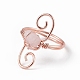 Крошка из натурального розового кварца с вихревым кольцом на пальце(RJEW-L082-02RG-10)-3