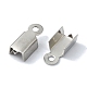 Non-Tarnish 201 Stainless Steel Ribbon Crimp Ends(STAS-C097-52P)-2