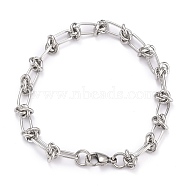 304 Stainless Steel Link Chain Bracelets, with Lobster Claw Clasps, Stainless Steel Color, 8 inch(20.3cm)(BJEW-Z011-09P)