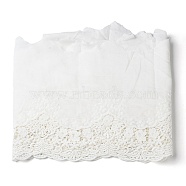Cotton Lace Embroidery Flower Fabric, for Tablecloth Clothing Accessories, White, 20cm(DIY-XCP0002-94)