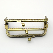 Iron Purse Frames, Bag Handle, Antique Bronze, 63x107x16.5mm(FIND-R022-77AB)