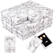 Marble Print Cardboard Paper Storage Boxes, Jewelry Gift Case, Rectangle, WhiteSmoke, 8x5x2.8cm(CON-WH0089-38)