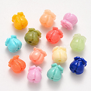 Synthetic Coral Beads, Dyed,  Tulip, Mixed Color, 8.5x8mm, Hole: 1.4mm(CORA-R018-10)