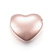 Ion Plating(IP) 304 Stainless Steel Beads, Heart, Rose Gold, 11x12.5x5mm, Hole: 2mm(STAS-G122-16RG)