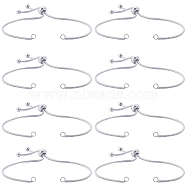 8Pcs Adjustable 304 Stainless Steel Link Bracelet Making, Slider Bracelets, Fit for Connector Charms, Stainless Steel Color, 9 inch(23cm), 1.5mm, Hole: 2.5~3mm(STAS-SC0006-02)