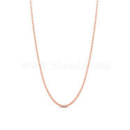 SHEGRACE 925 Sterling Silver Box Chain Necklaces, Carved with S925, Rose Gold, 17.7 inch(45cm)0.8mm(JN736B)