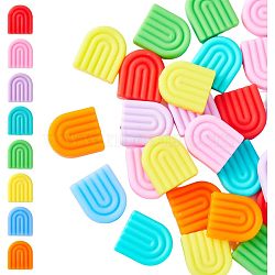 HOBBIESAY 32Pcs 8 Colors Silicone Beads, DIY Nursing Necklaces and Bracelets Making, Chewing Pendants For Teethers, Arch, Mixed Color, 19x16.5x5.5mm, Hole: 2mm, 4pcs/color(SIL-HY0001-04)