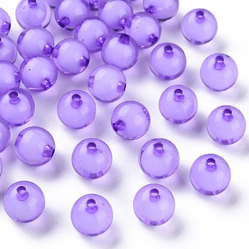 Transparent Acrylic Beads, Bead in Bead, Round, Medium Purple, 11.5x11mm, Hole: 2mm, about 520pcs/500g