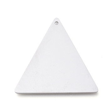 304 Stainless Steel Pendants, Manual Polishing, Stamping Blank Tag, Laser Cut, Triangle, Stainless Steel Color, 28.7x28.5x0.8mm, Hole: 1.2mm