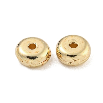CCB Plastic Spacer Beads, Flat Round, Golden, 6x2.8mm, Hole: 1.4mm