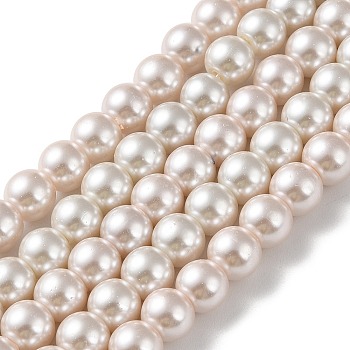 (Defective Closeout Sale: Fading) Baking Painted Pearlized Glass Pearl Round Bead Strands, Old Lace, 8mm, Hole: 1mm, about 108~109pcs/strand, 31.10~31.50''(79~80cm)