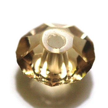 Imitation Austrian Crystal Beads, Grade AAA, Faceted, Flat Round, Gold, 4.5x2.5mm, Hole: 0.7~0.9mm