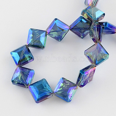 Transparent Electroplate Faceted Glass Beads Strands(EGLA-S088-01)-2