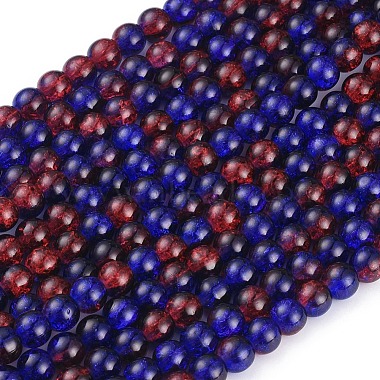 Spray Painted Crackle Glass Beads Strands(X-CCG-Q002-8mm-12)-2