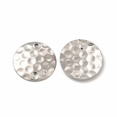 Stainless Steel Color Flat Round 304 Stainless Steel Pendants