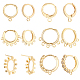 Elite 10Pcs 2 Style Brass Huggie Hoop Earring with 2Pcs Ring Stud Earring Findings(KK-PH0002-84)-1
