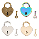 4 ensembles 4 couleurs ensemble de serrures et clés en alliage en forme de cœur(AJEW-FG0002-39)-1