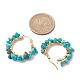 3 Pairs 3 Size Natural Dyed Howlite Chips Hoop Earrings(EJEW-JE05710-04)-3