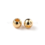Brass Beads, Long-Lasting Plated, Round, Real 18K Gold Plated, 3x2.5mm, Hole: 1.2mm, 100pcs/bag(KK-WH0051-28E)