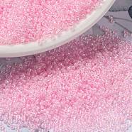 MIYUKI Round Rocailles Beads, Japanese Seed Beads, (RR272) Pink Lined Crystal AB, 15/0, 1.5mm, Hole: 0.7mm, about 5555pcs/bottle, 10g/bottle(SEED-JP0010-RR0272)