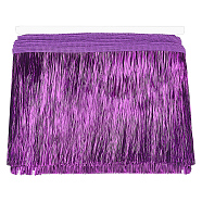 Polyester Tinsel Tassel Trimming, Tinsel Fringe, for Costume Accessories, Christmas Light Decoration, Dark Violet, 150x1mm, 10m/card(DIY-WH0430-372C)