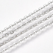 3.28 Feet 304 Stainless Steel Cross Chains, Soldered, Stainless Steel Color, 2.5x2x0.3mm(X-CHS-S005-03)