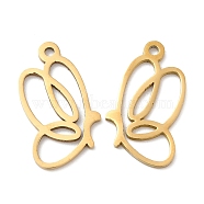 201 Stainless Steel Pendants, Hollow, Butterfly Charm, Golden, 18x11x1mm, Hole: 1.2mm(STAS-A084-12G)
